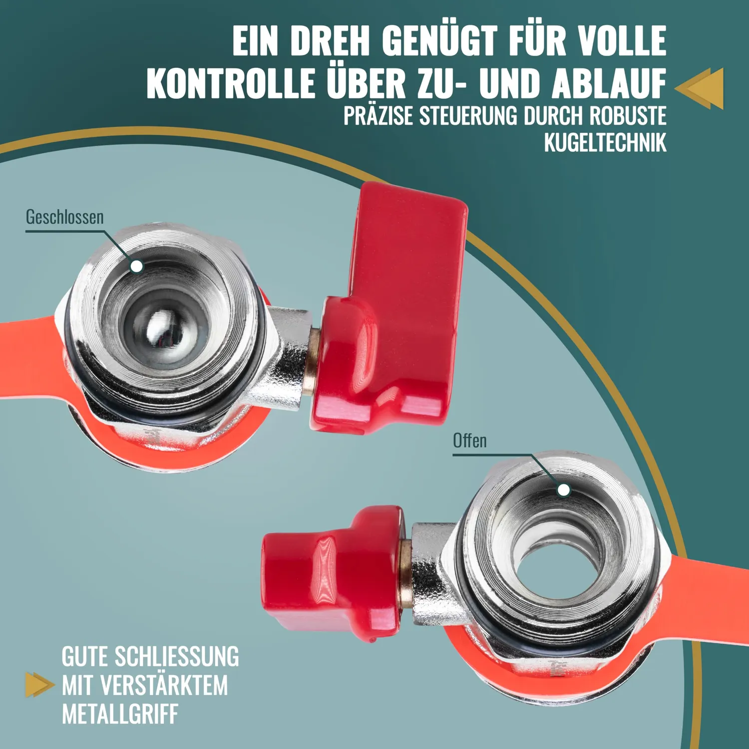 Poppstar KFE-Hahn 1/2 Zoll Messing verchromt