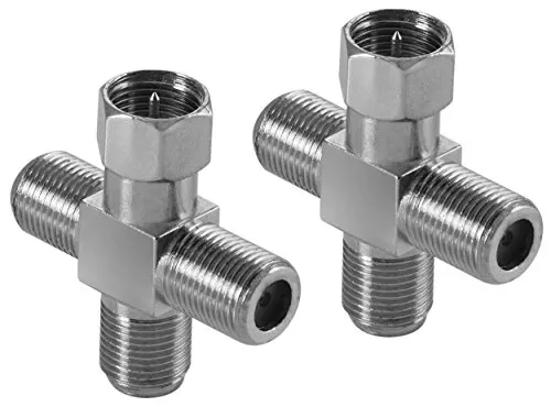 Poppstar Sat Verteiler Kreuz-Adapter 2er Set Silber