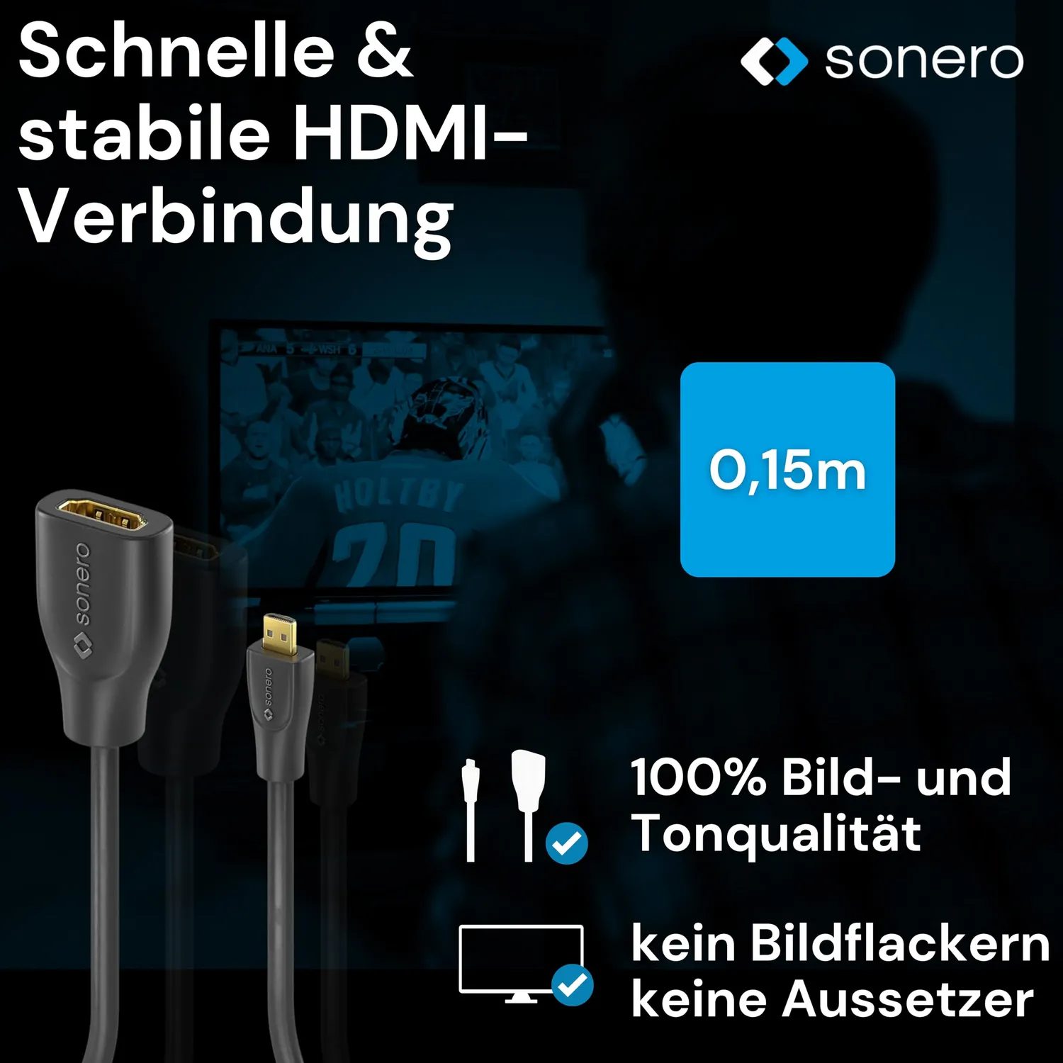Sonero X-PHA030-0015 Micro-HDMI Adapter D-A 0,15m Portsaver 4K