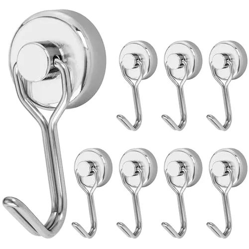 Poppstar Magnethaken extra stark drehbar Haken 8 Stück 15 kg