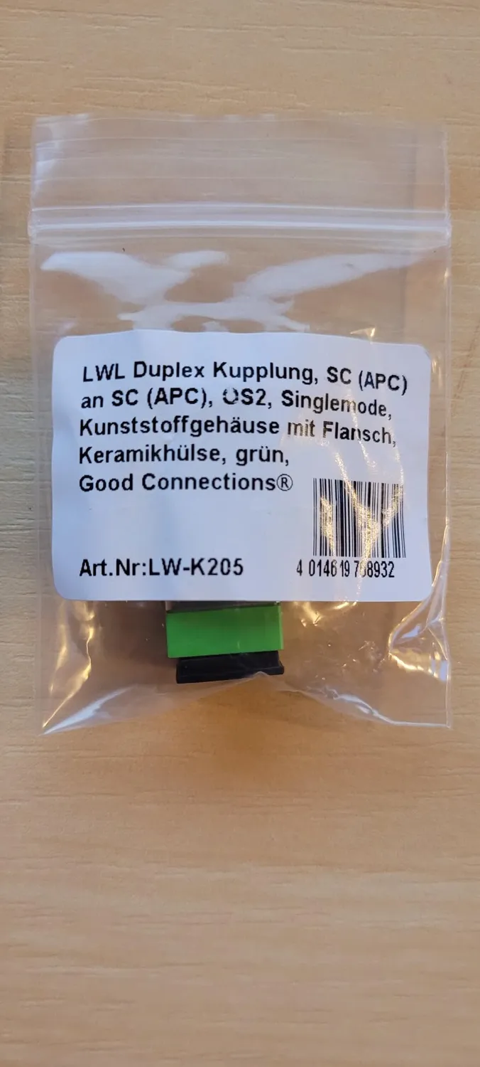 Good Connections LWL Kupplung SC APC Duplex grün OS2