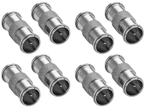 Poppstar F-Quickstecker Kupplung SAT Adapter 2x silbern