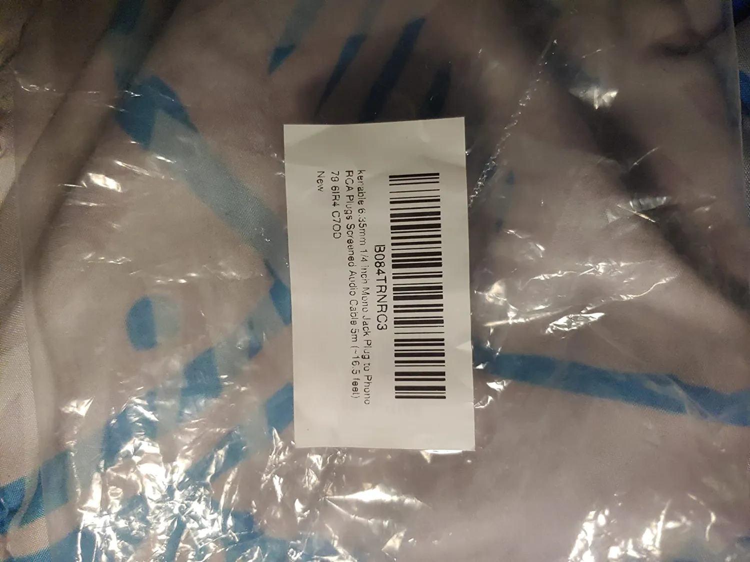 Kenable Mono Klinke Cinch Kabel 6,35mm 5 m schwarz