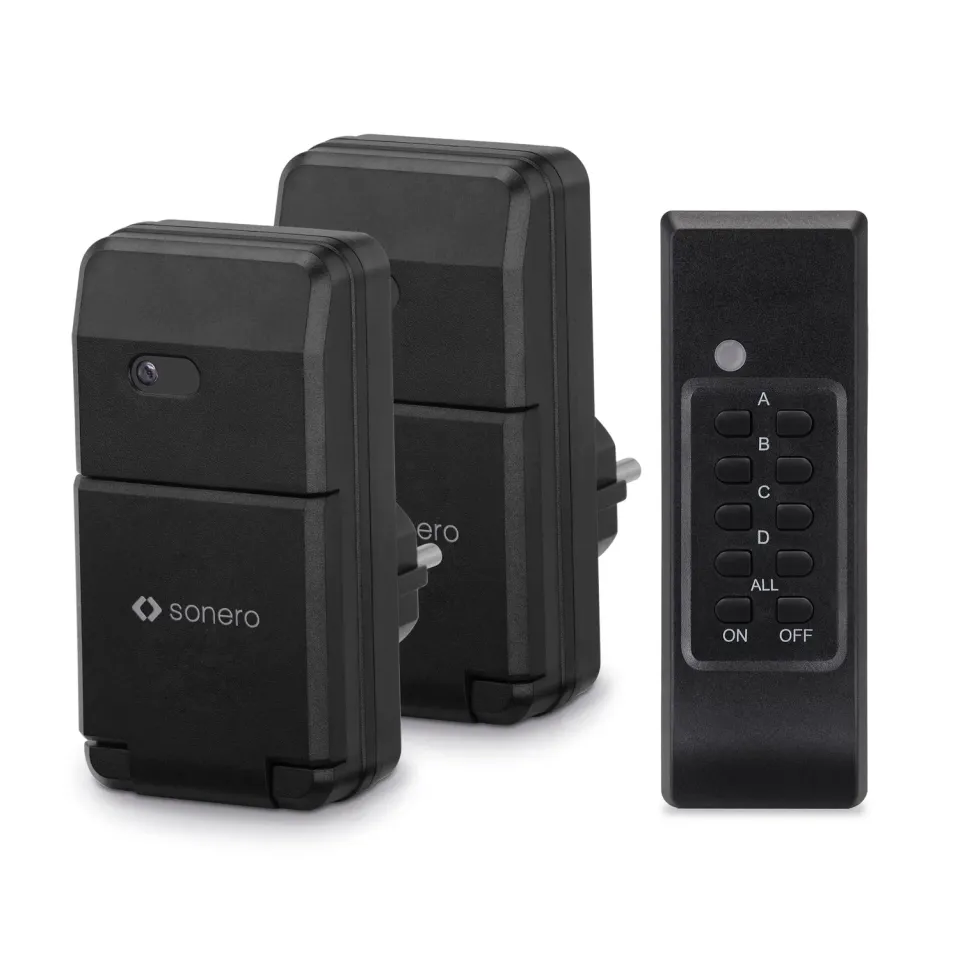 Sonero S-RCS302 Funksteckdosen Set 2er schwarz Outdoor
