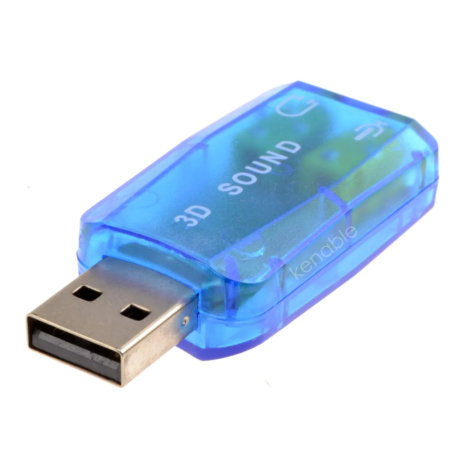 Kenable USB Headset Adapter Soundkarte 2x 3,5mm schwarz