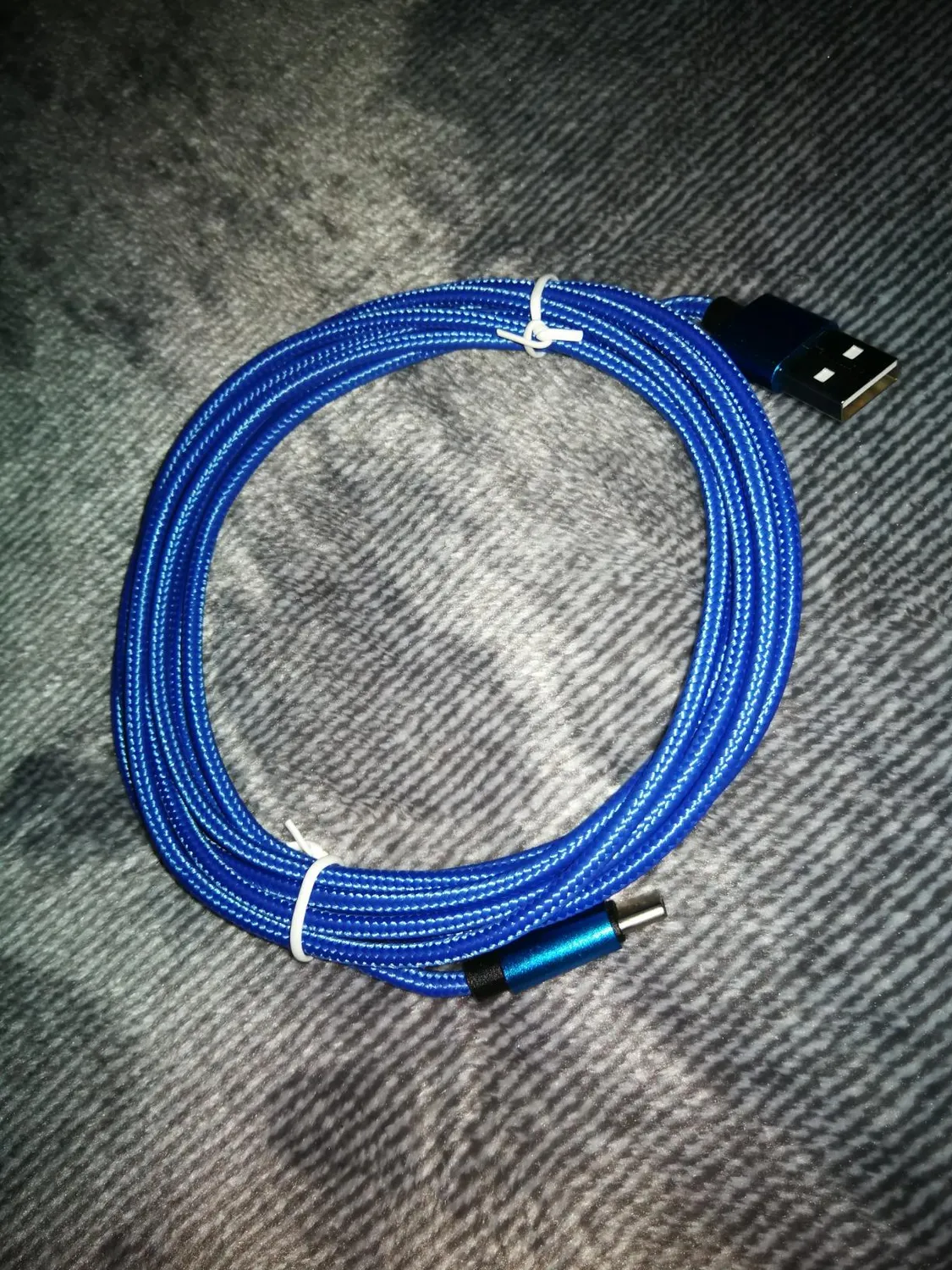 JAMEGA USB C auf USB-A Kabel 1 m blau Nylon