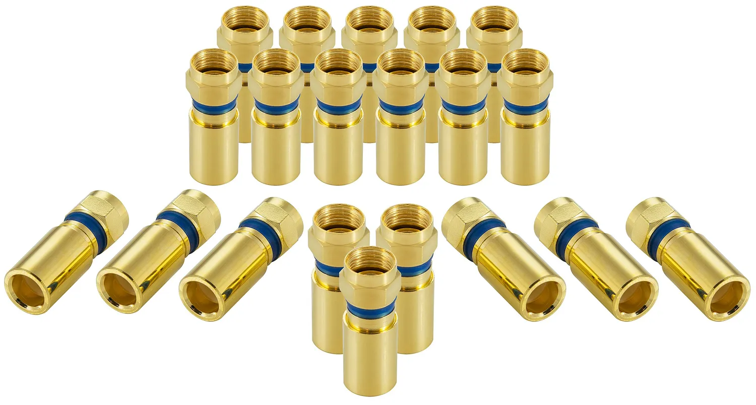 Poppstar F-Quick Stecker vergoldet 10x für Koax 7,5mm