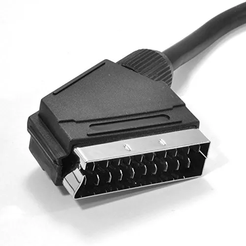 Kenable Scart Kabel 21-polig 5 m schwarz rund