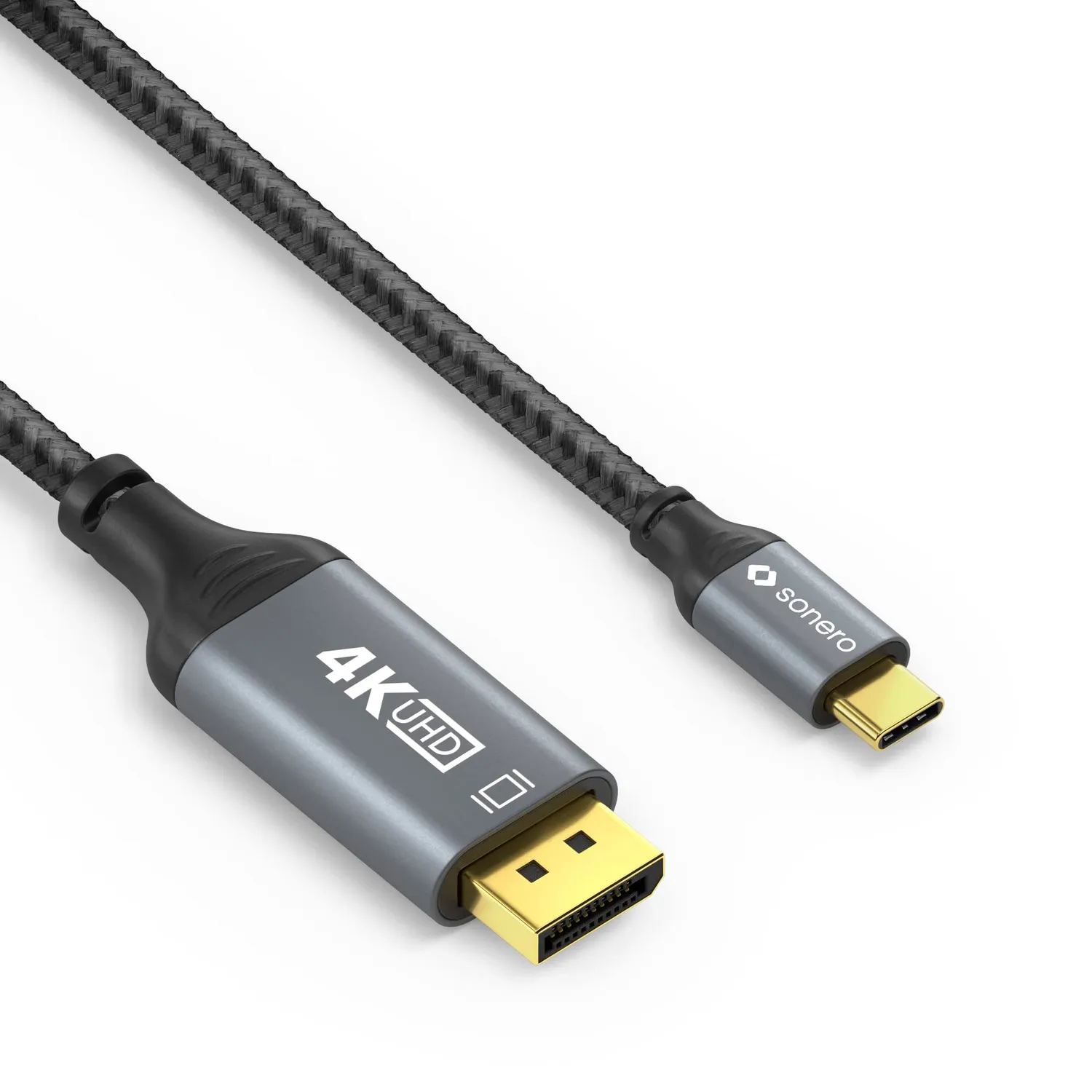 Sonero 4K USB-C DisplayPort Kabel 2m grau/schwarz