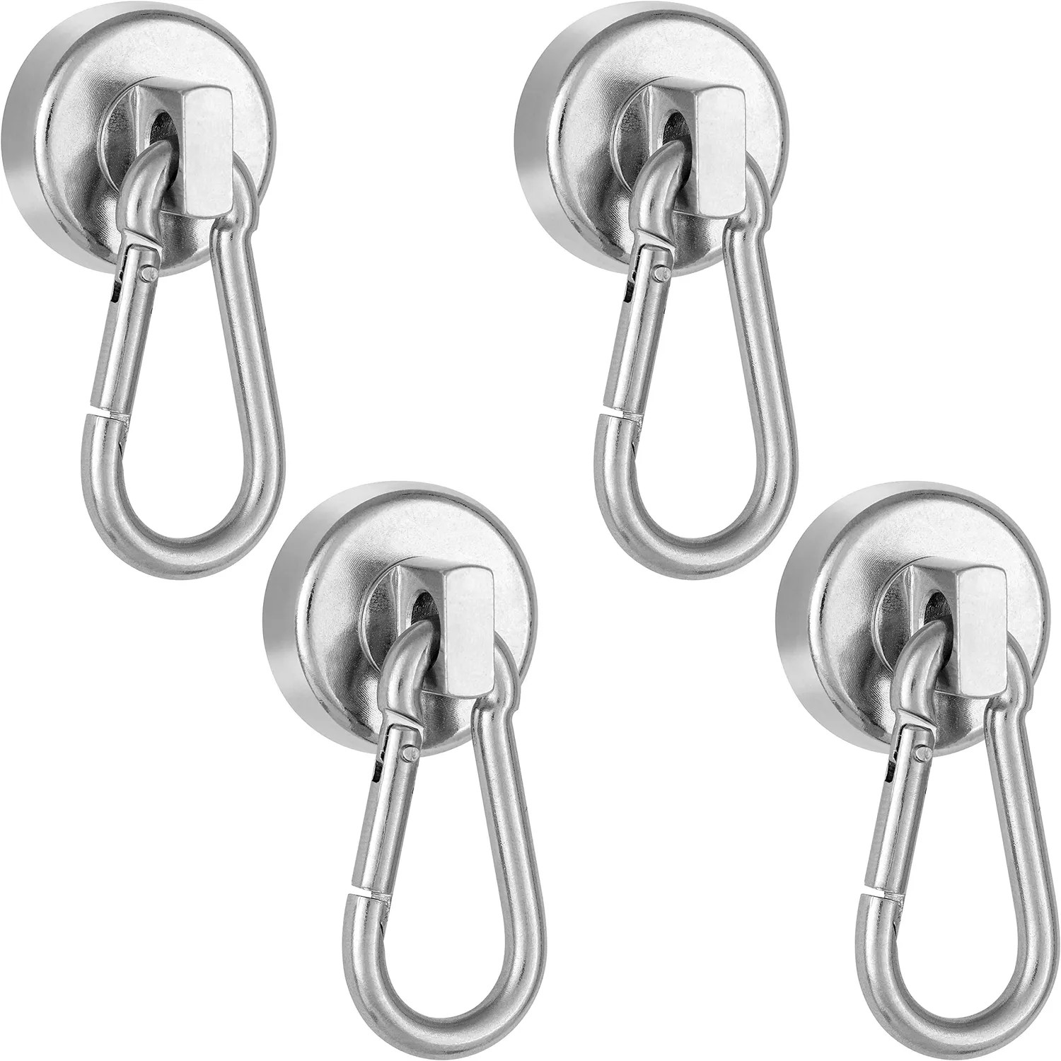Poppstar Magnet-Karabiner 35kg 2 Stück silber stark