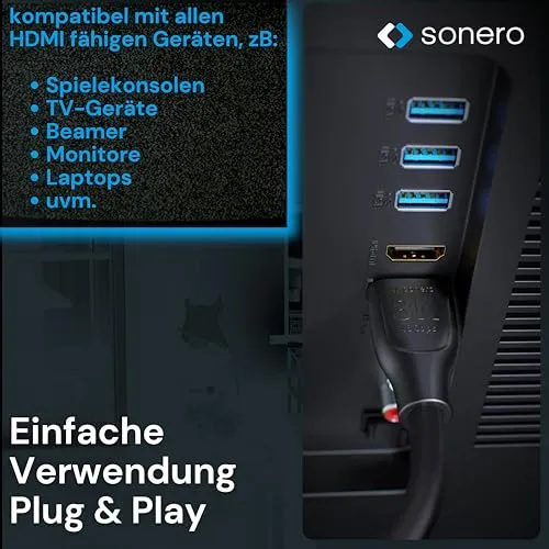 Sonero PHC110-010 HDMI Kabel 1,0m schwarz 8K