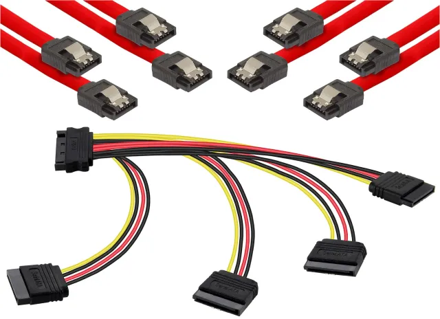 Poppstar SATA Kabel Set 0,5m rot 5-teilig 6 Gbit/s