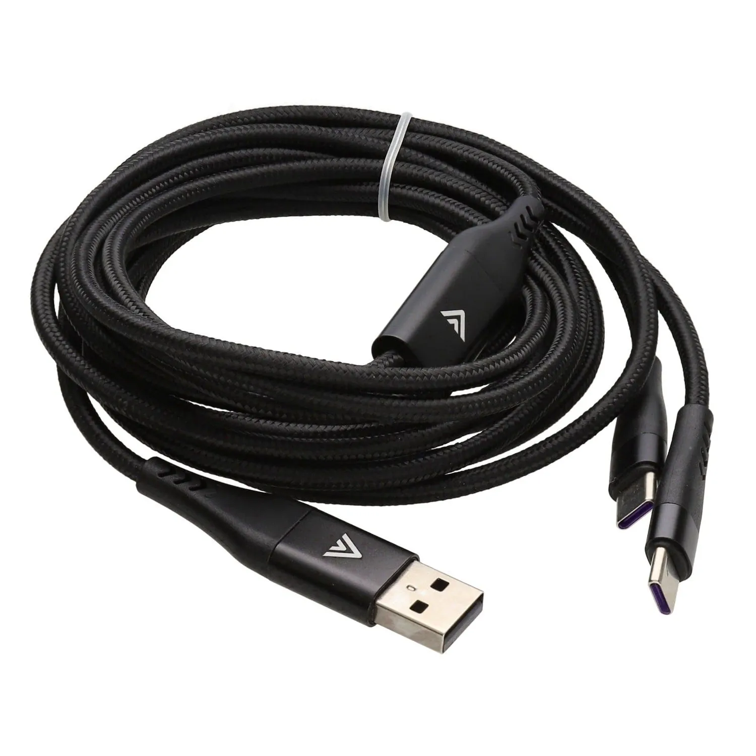 Kenable USB-A auf 2x USB-C Splitter-Kabel 2m Nylon