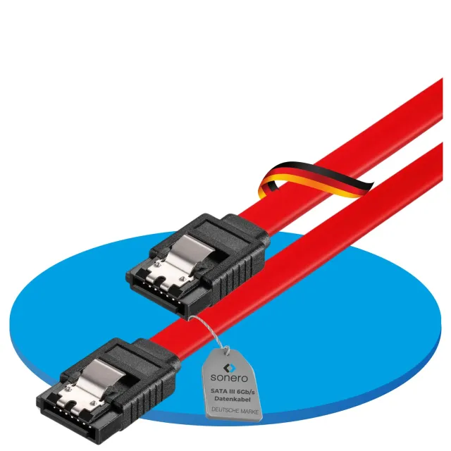 Sonero X-SATA010-030R SATA Kabel 0,3 m rot 6 Gb/s Clip