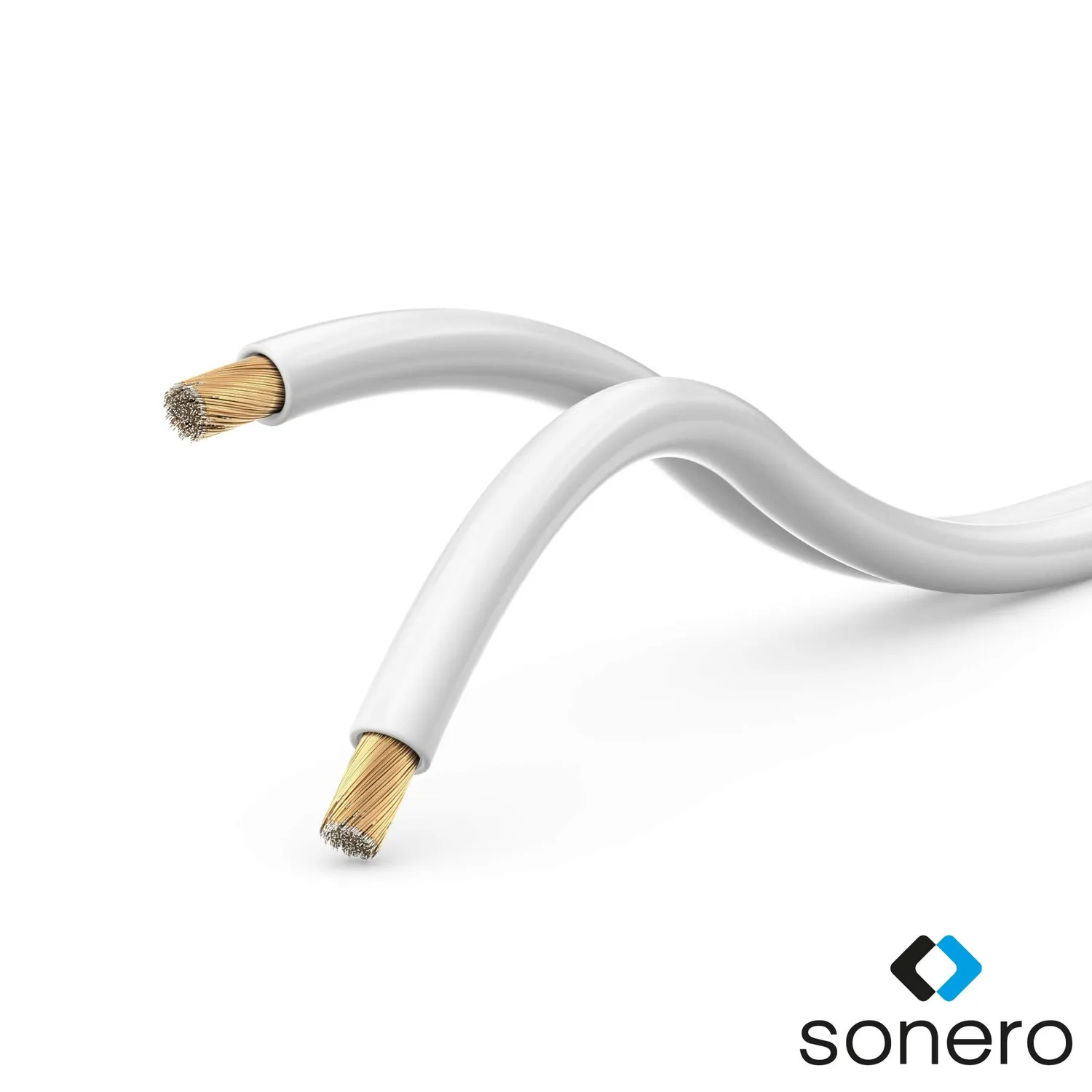 Sonero Lautsprecherkabel 2x4,0 mm² 100 m weiß CCA