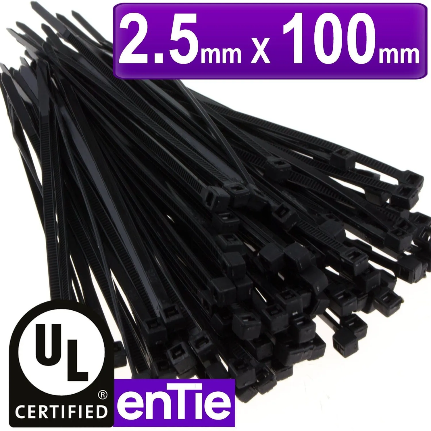 kenable enTie Kabelbinder 100x2,5mm schwarz 100 Stück