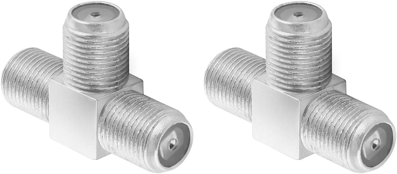 Poppstar SAT T-Adapter Antennenverteiler 4 Stück F-Buchse