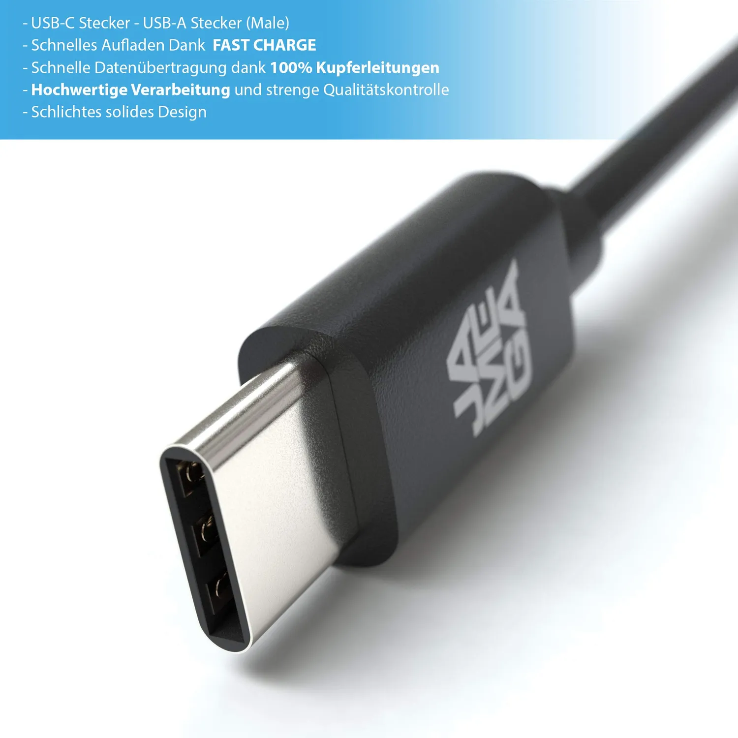 Jamega USB C Kabel 4er Set schwarz 3A Schnelllade