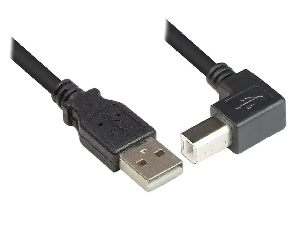 Good Connections USB 2.0 Druckerkabel A-B gewinkelt 2 m schwarz