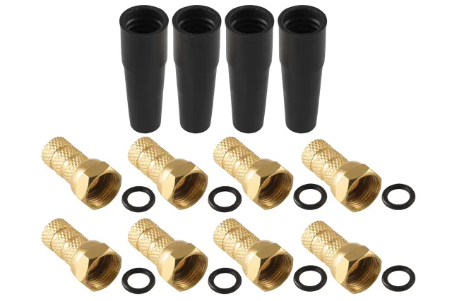Poppstar F-Stecker 7 mm vergoldet 8 Stück wetterfest