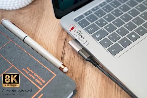 Good Connections USB 4.0 Winkeladapter silber 40 Gbit/s