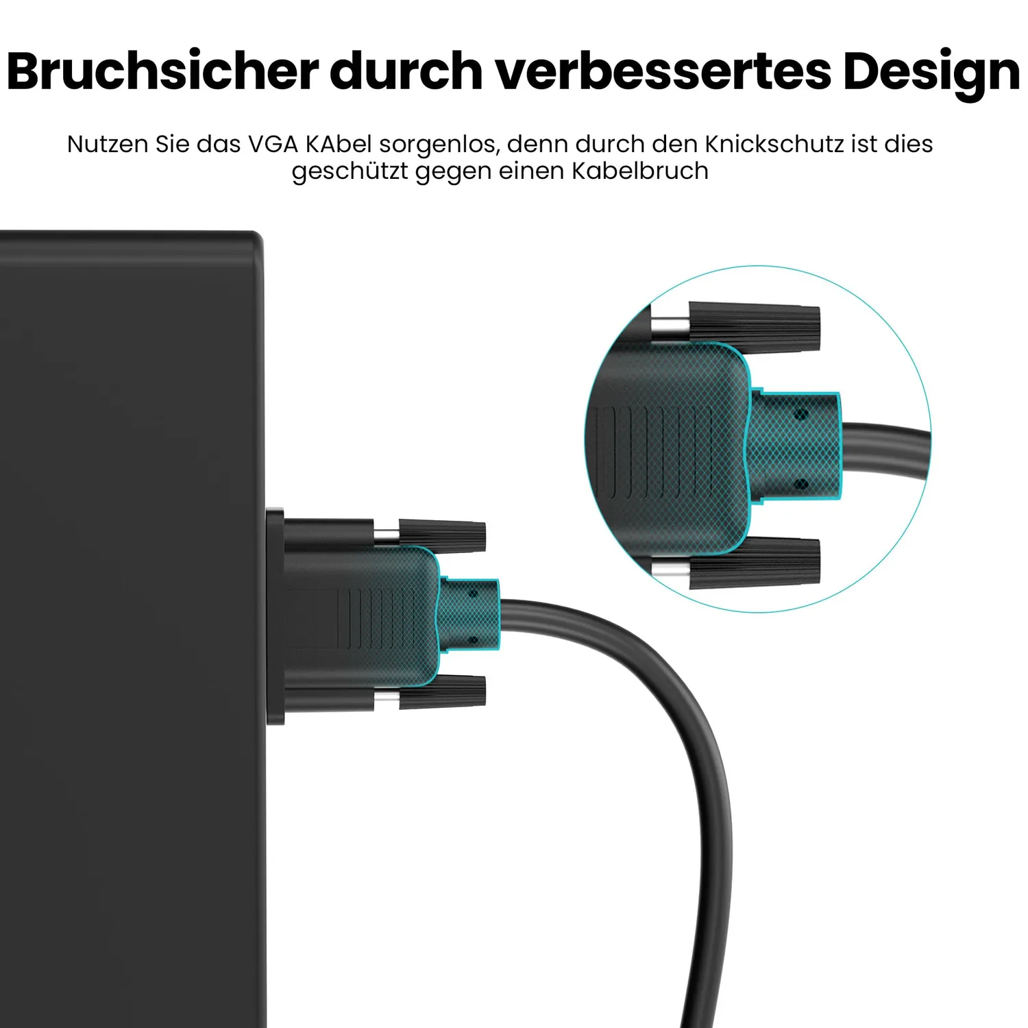 Jamega VGA Kabel 1m Full HD Monitorkabel 15-polig