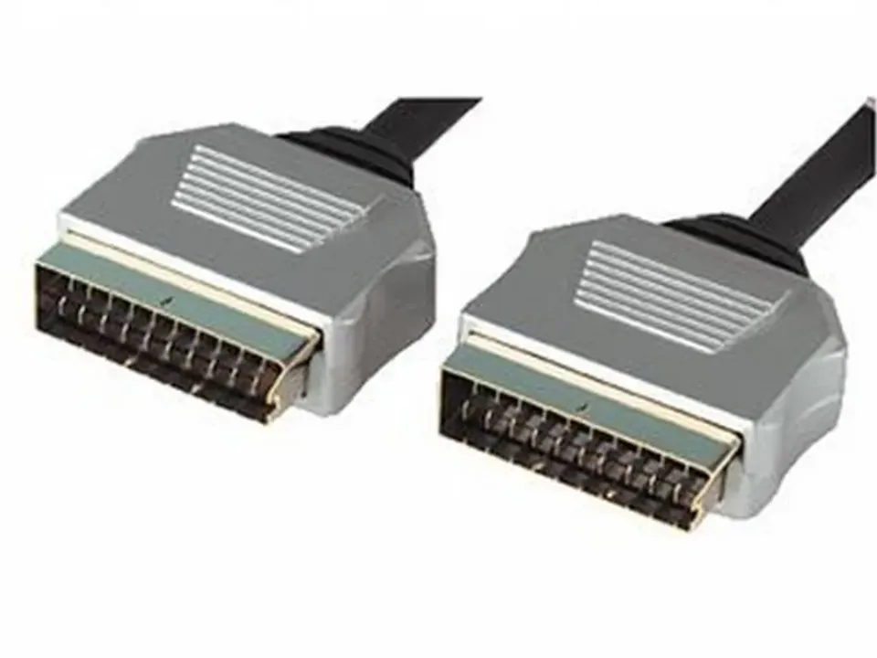 Kenable SCART Kabel 5m OFC Metallstecker dunkelblau RGB