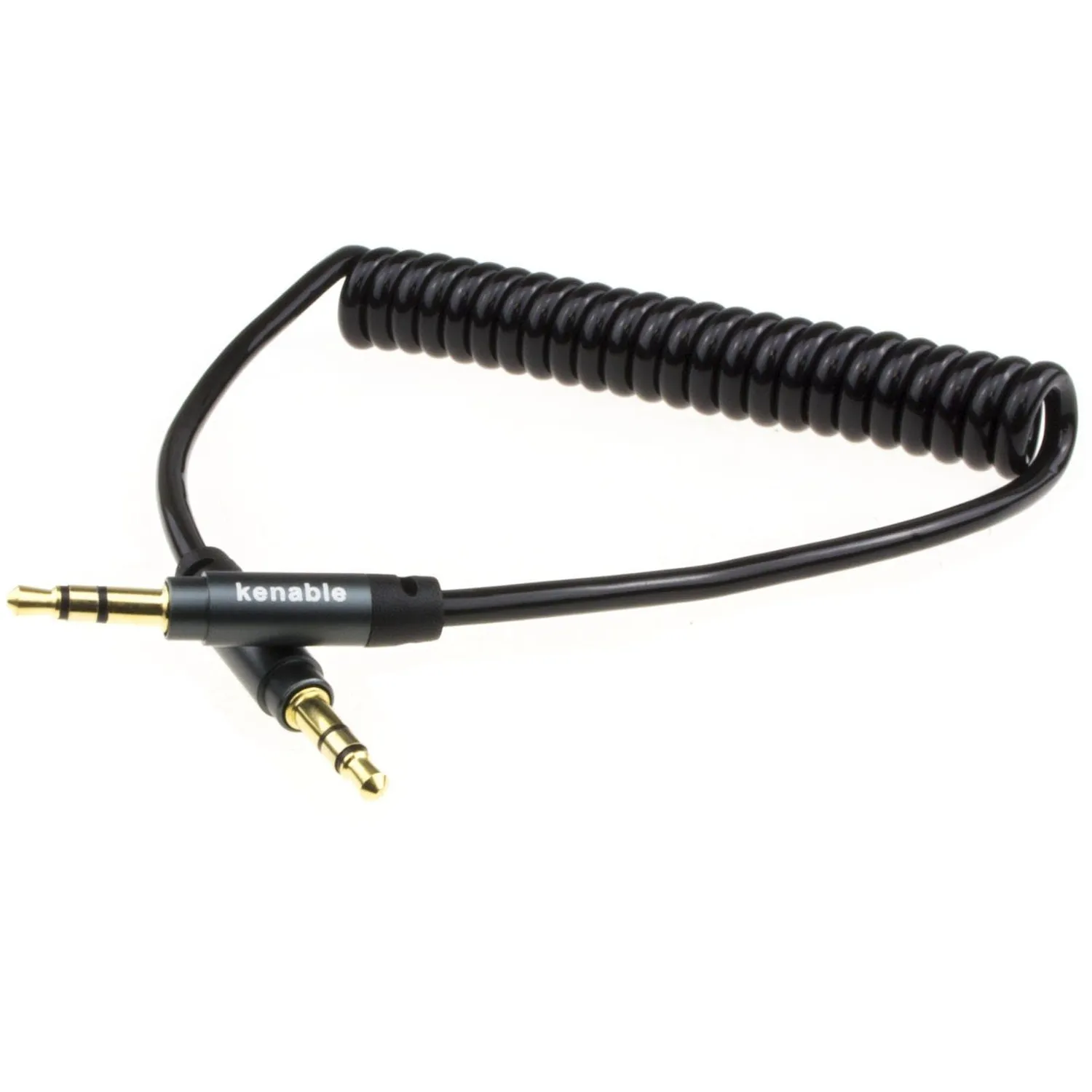 Kenable Pro Spiralkabel 1m schwarz 3,5mm 22AWG