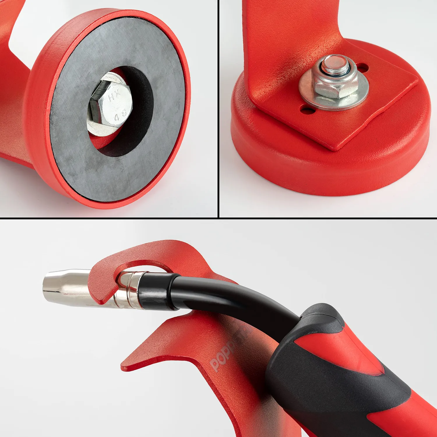 Poppstar MIG MAG Brennerhalter Magnetfuß rot 30 kg