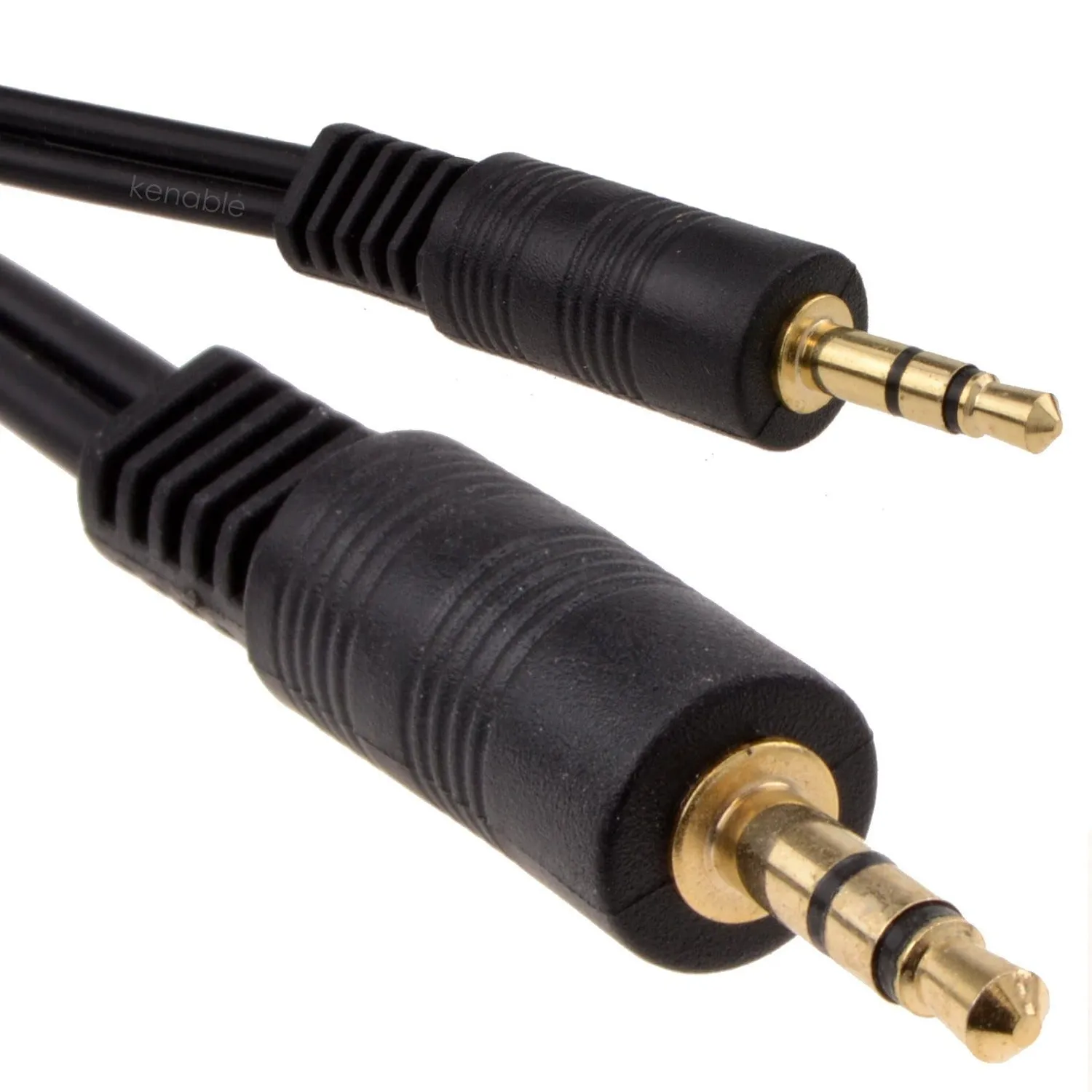 Kenable 3,5mm Klinke Aux Kabel 10m schwarz vergoldet