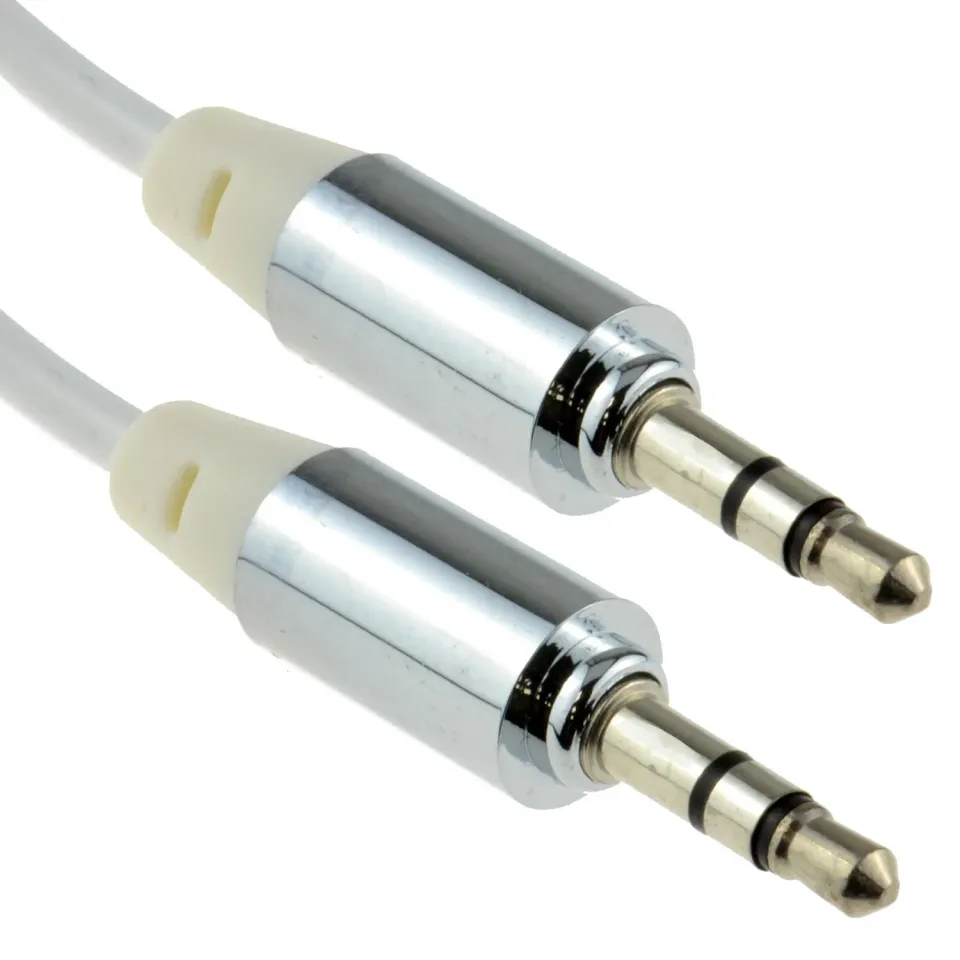 Kenable Profi Klinkenkabel Weiß 2 m Metall Stereo