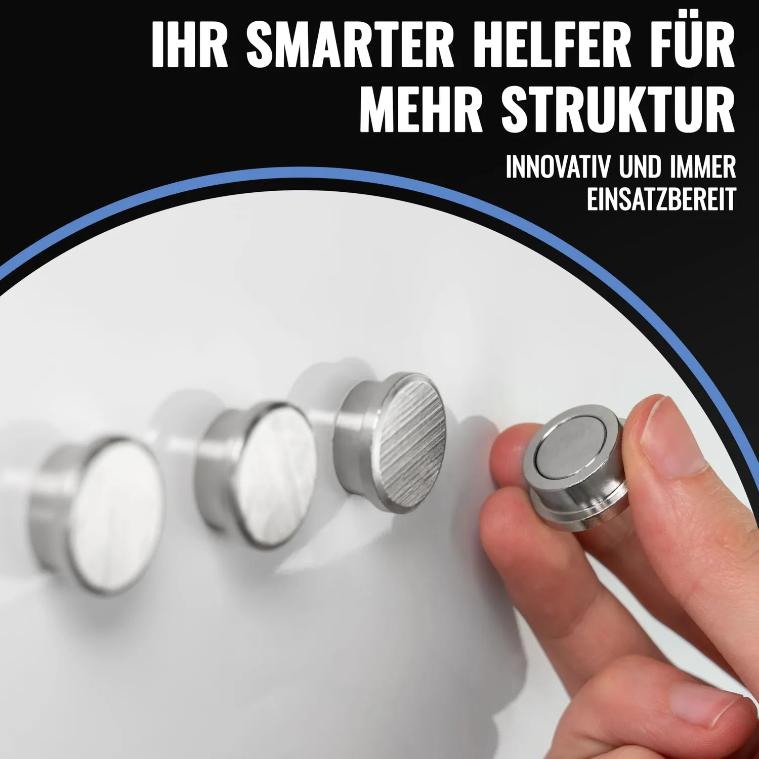 Poppstar Scheibenmagnete Ø22mm 9mm Neodym 7kg silber 10 St