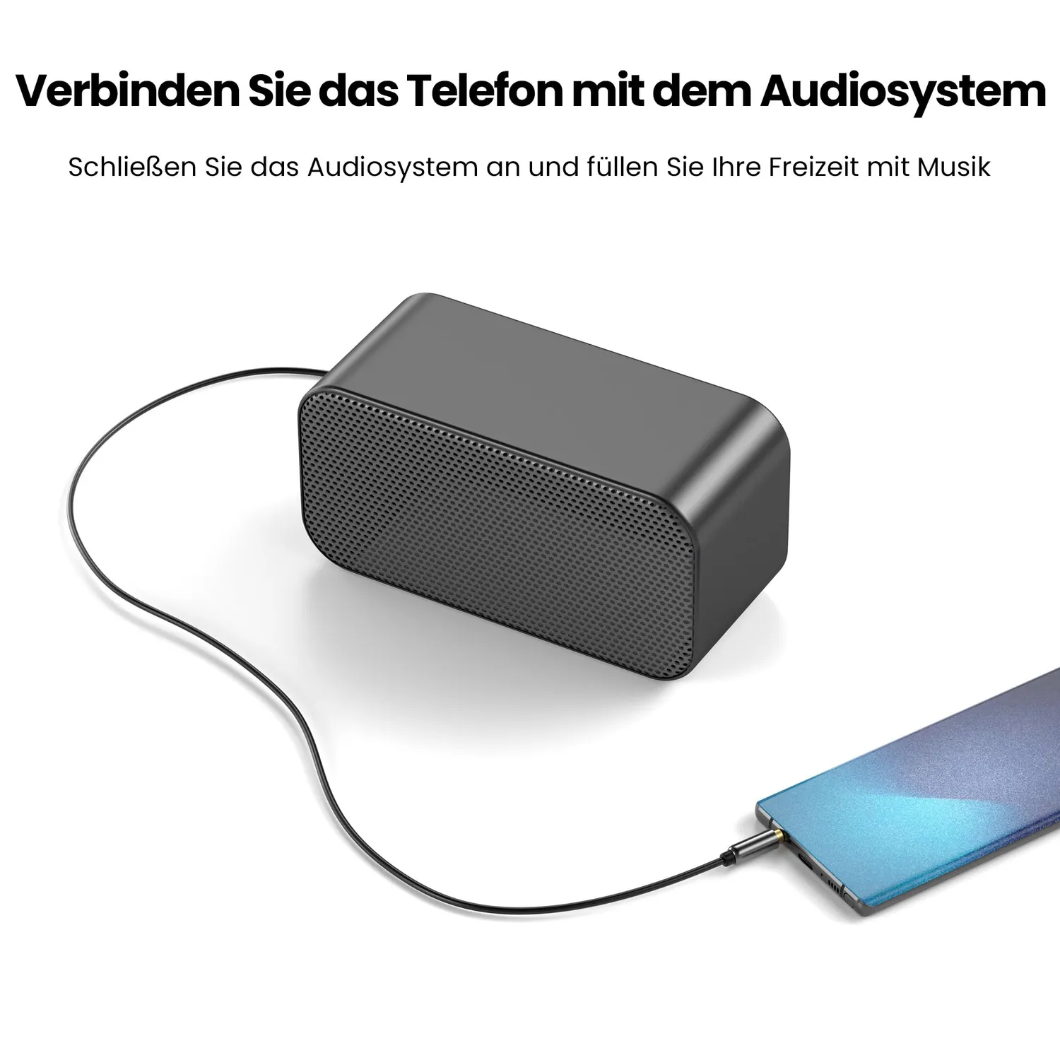 Jamega AUX Kabel 3,5mm 0,5m Schwarz gewinkelt
