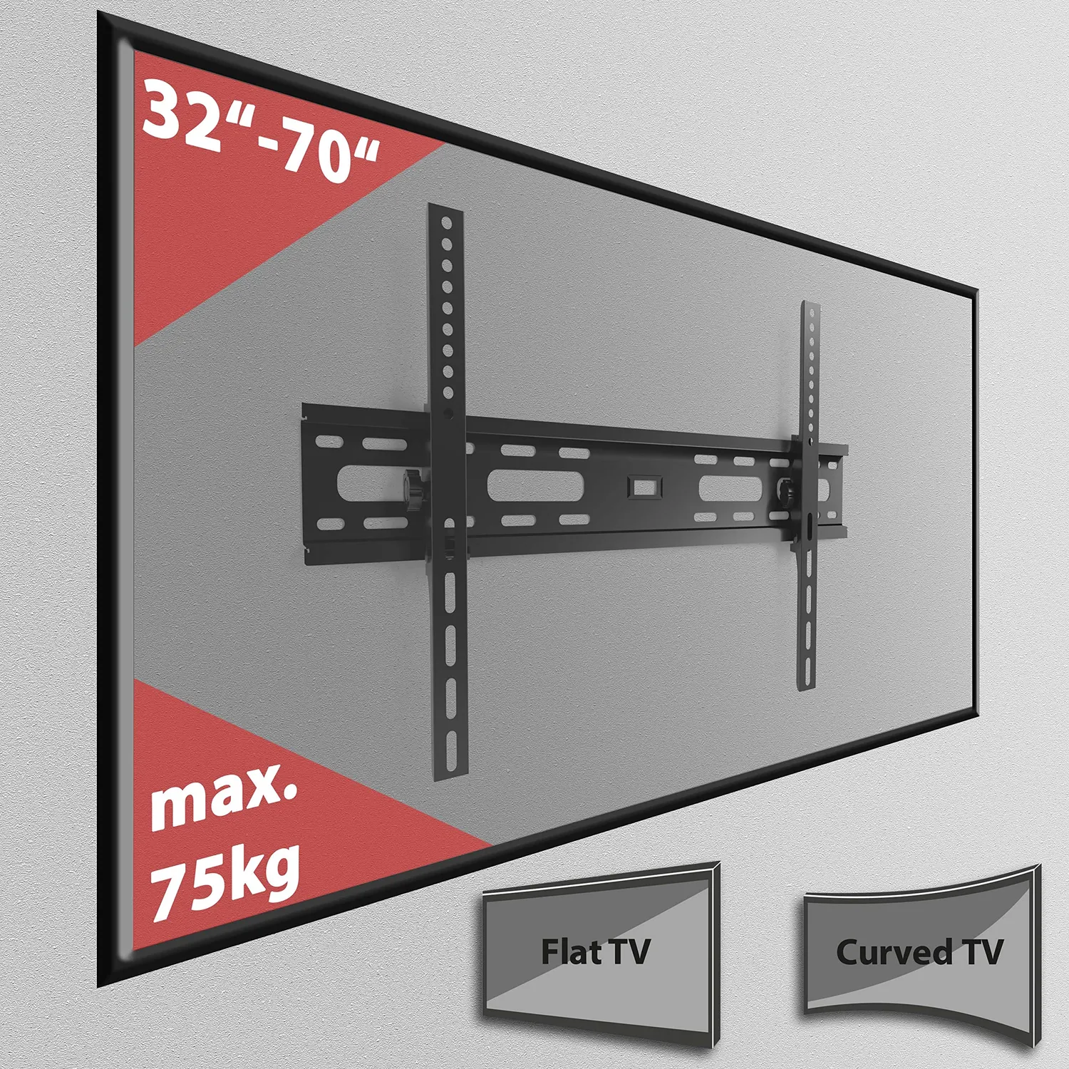 Poppstar TV Wandhalterung 32-70 Zoll neigbar 75kg