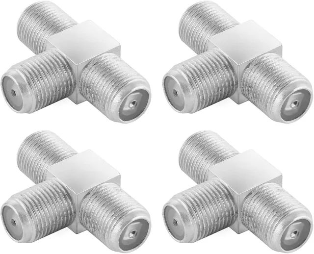 Poppstar SAT T-Adapter Antennenverteiler 4 Stück F-Buchse