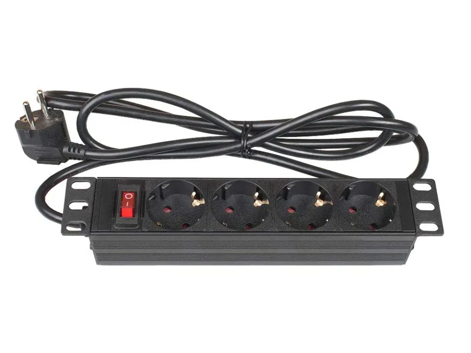 Good Connections 10 Zoll PDU Steckdosenleiste 4-fach Schwarz