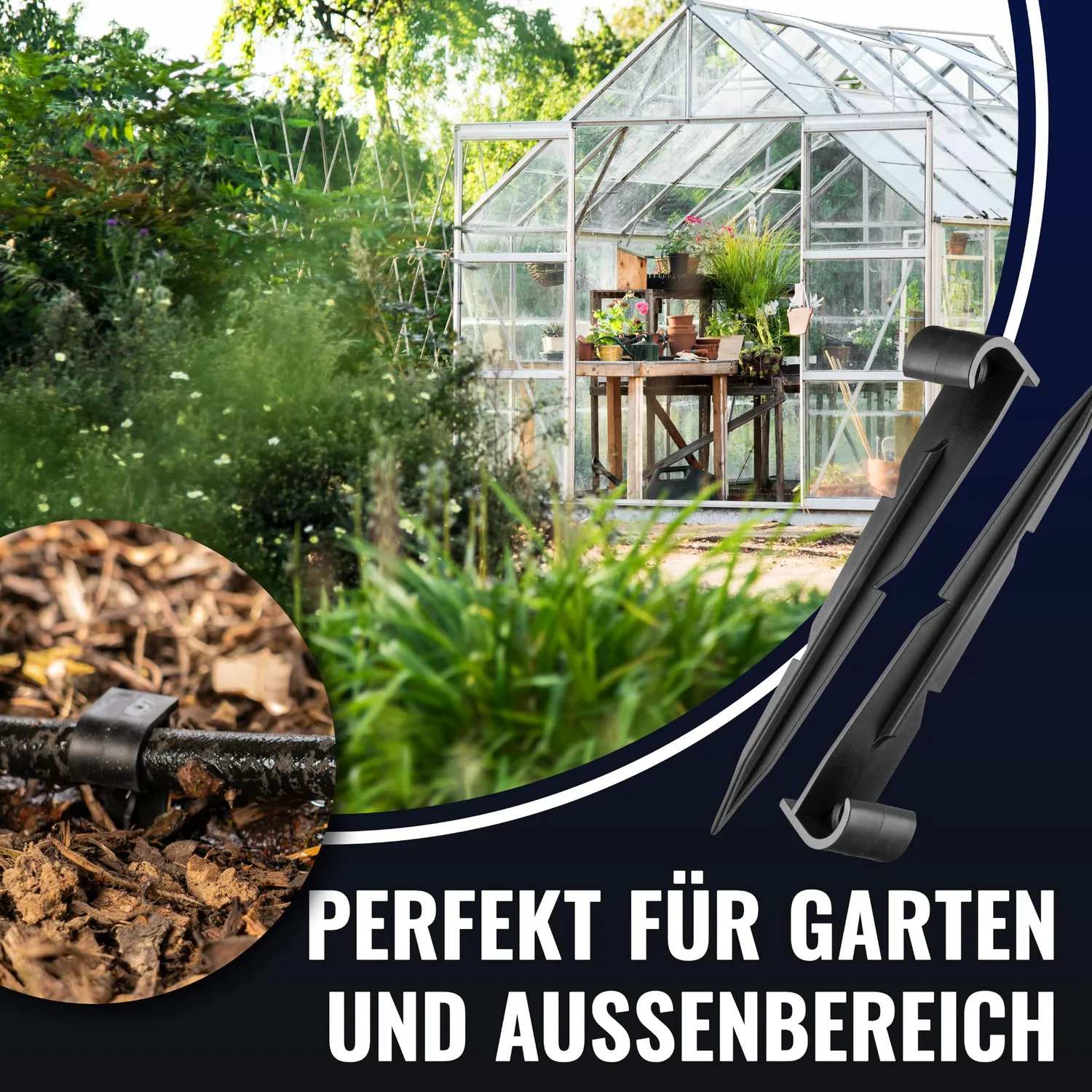Poppstar Erdspieße für Schläuche 14,5 cm 100 Stück schwarz