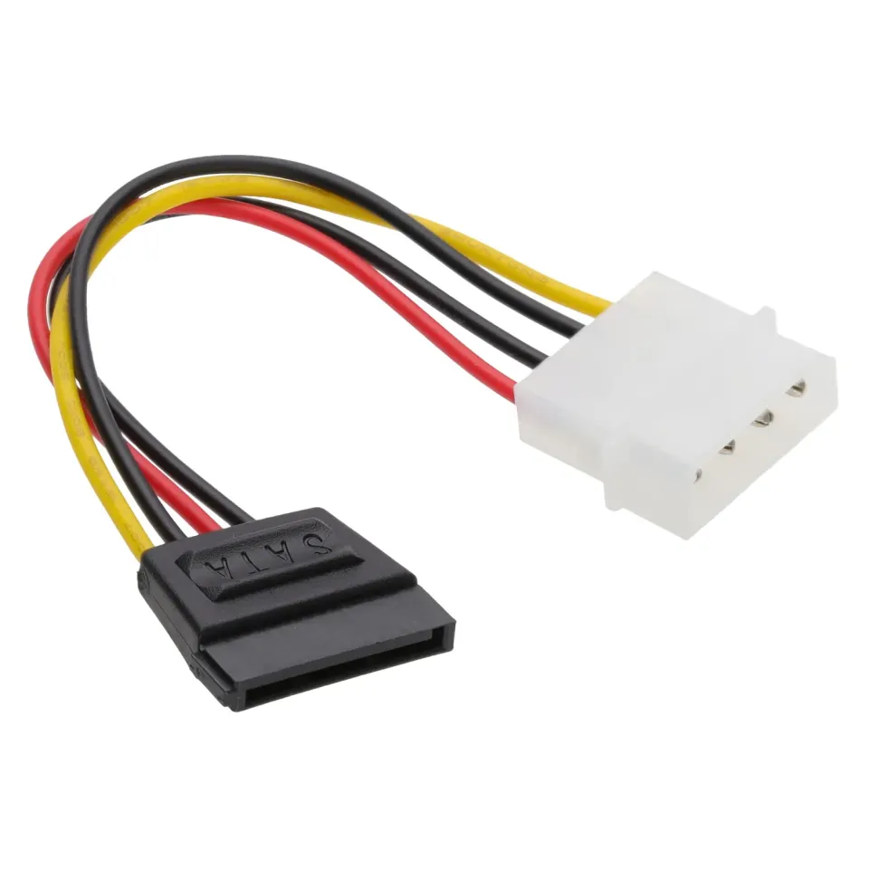 Kenable Molex LP4 auf SATA Strom-Adapterkabel 0,14m Schwarz