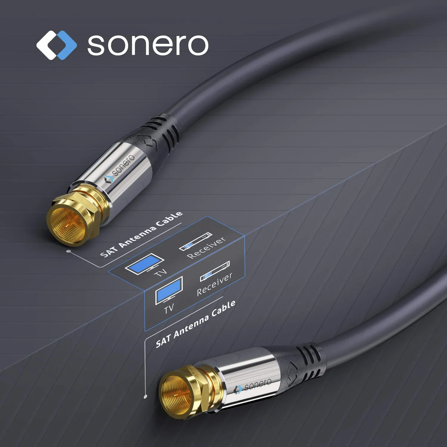 Sonero S-SC000-015 Sat Antennenkabel 1,5 m schwarz