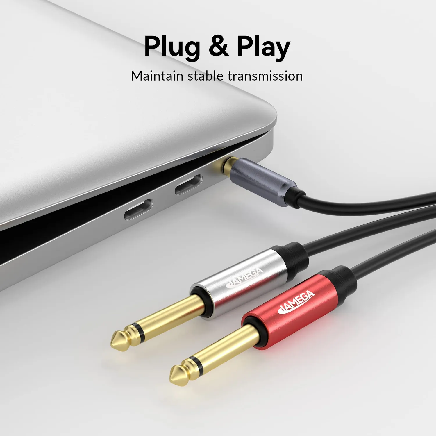 JAMEGA 3,5mm auf 2x 6,35mm Audiokabel 7,5m Splitter