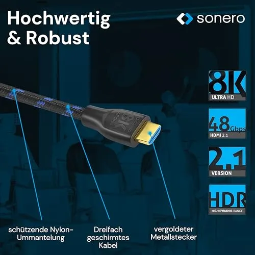 Sonero PHC111-005 HDMI-Kabel 0,5m 8K 48Gbps