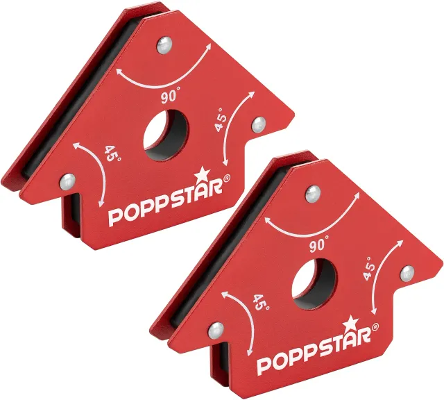 Poppstar Schweißmagnet Set 2x 11,3 kg rot 45/90/135°