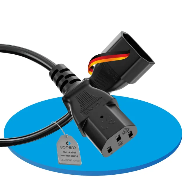 Sonero X-C13P-C13F-050B Kaltgeräteverlängerung 5m schwarz