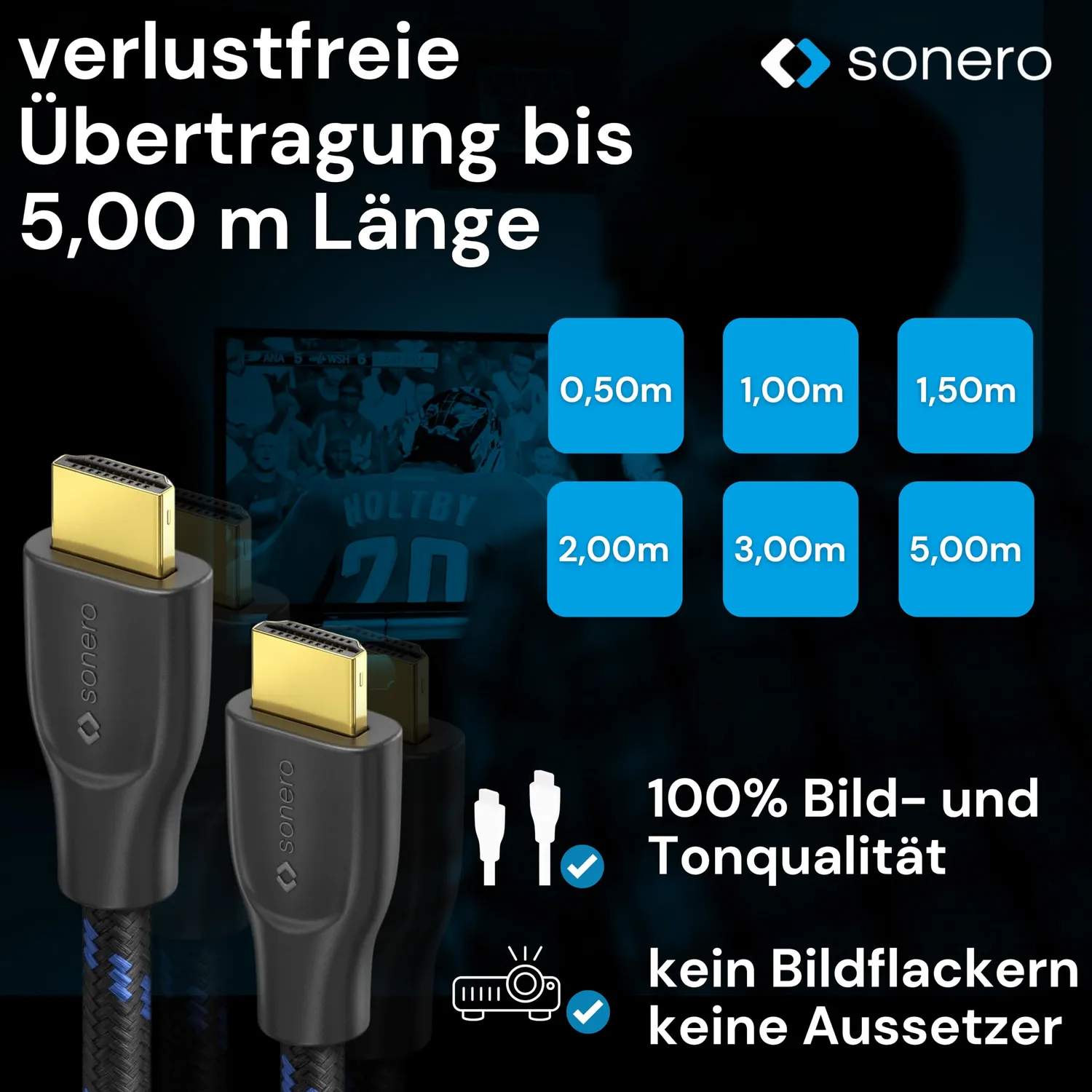Sonero X-PHC011-005 HDMI-Kabel 0,5 m schwarz 4K