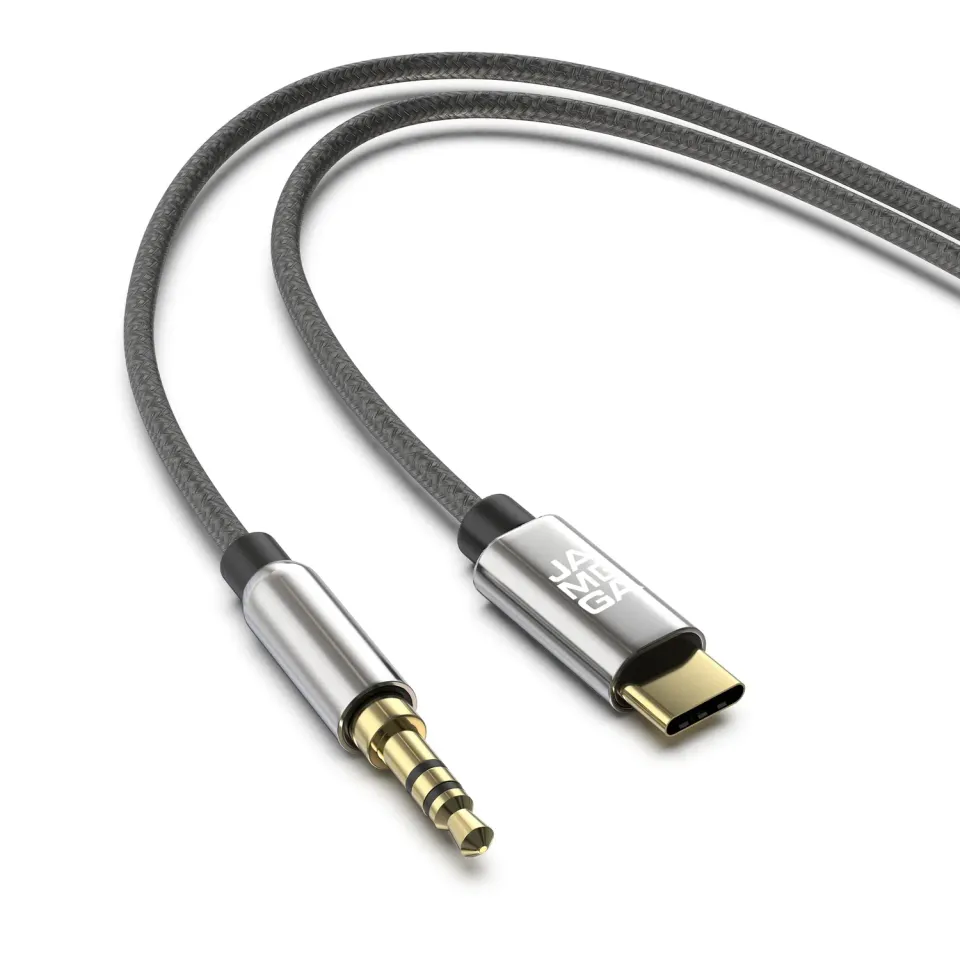 JAMEGA USB-C auf Klinke Aux Kabel 0,5m Nylon Stereo
