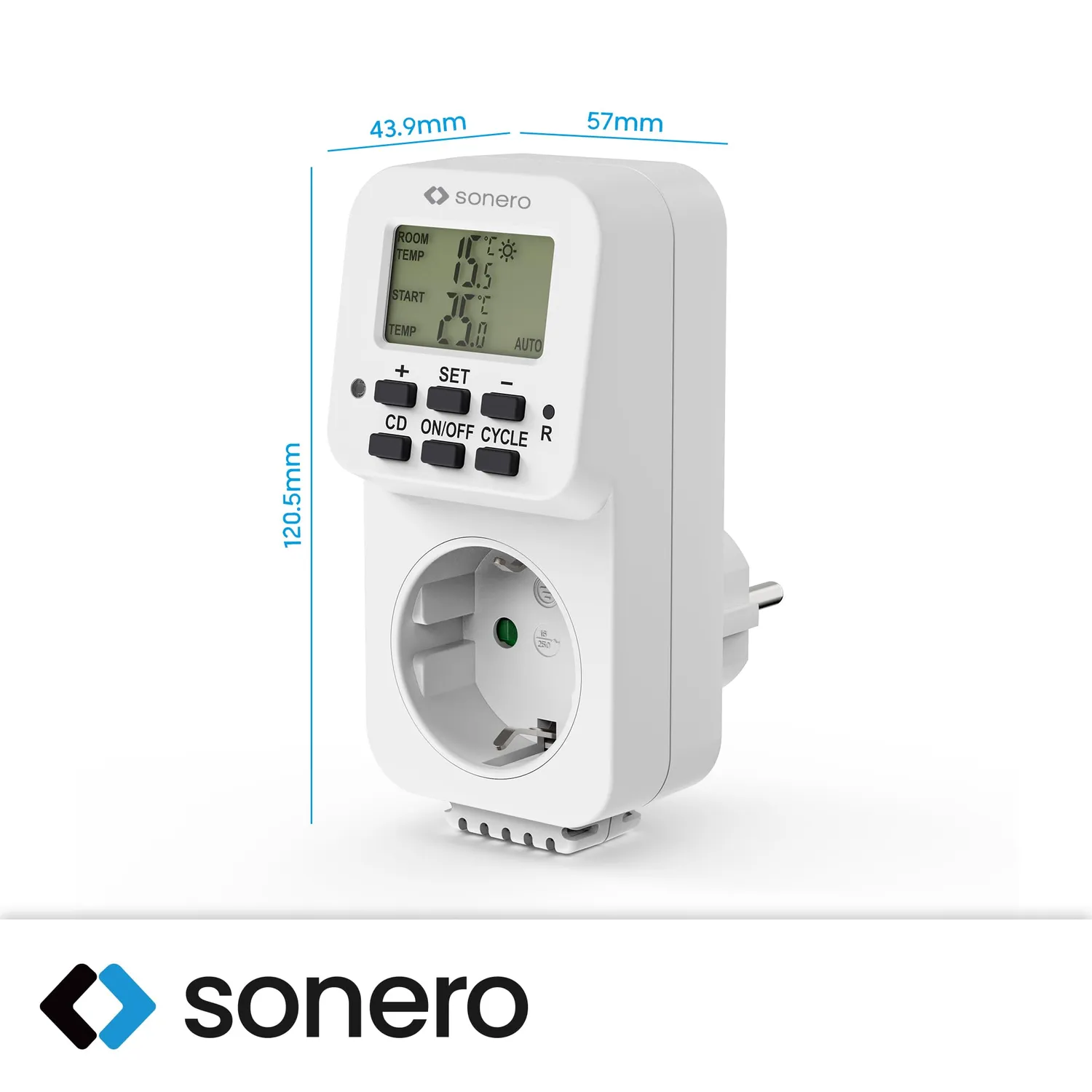 Sonero Thermostat-Steckdose weiß 3600 W 0-40°C