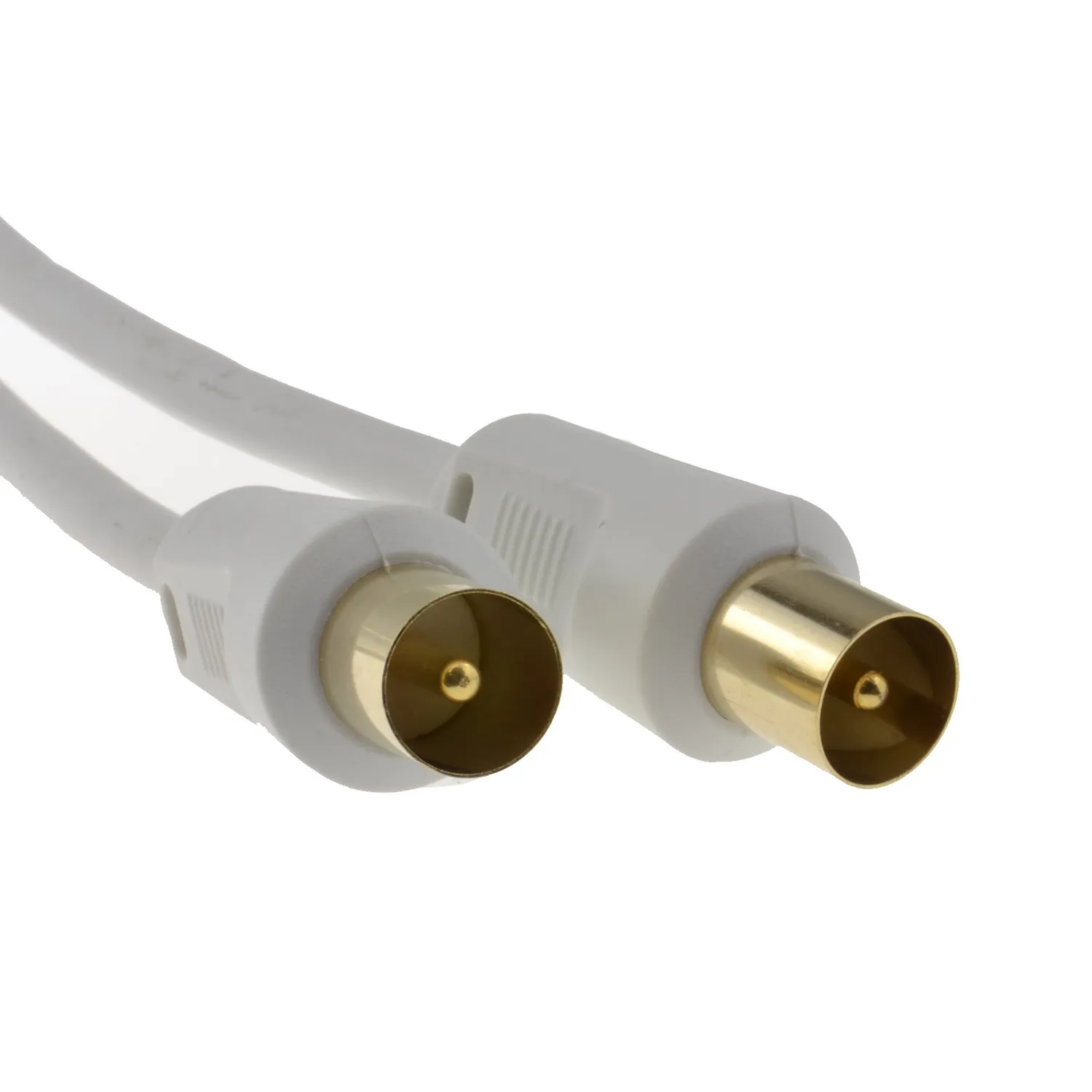 kenable Antennenkabel IEC Stecker-Stecker 5 m weiß Kupplung