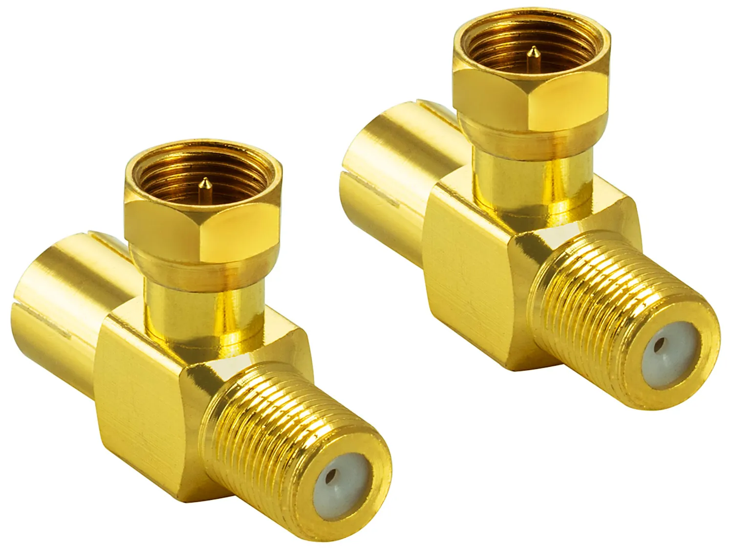 Poppstar Sat Adapter T-Stück Verteiler 4x vergoldet