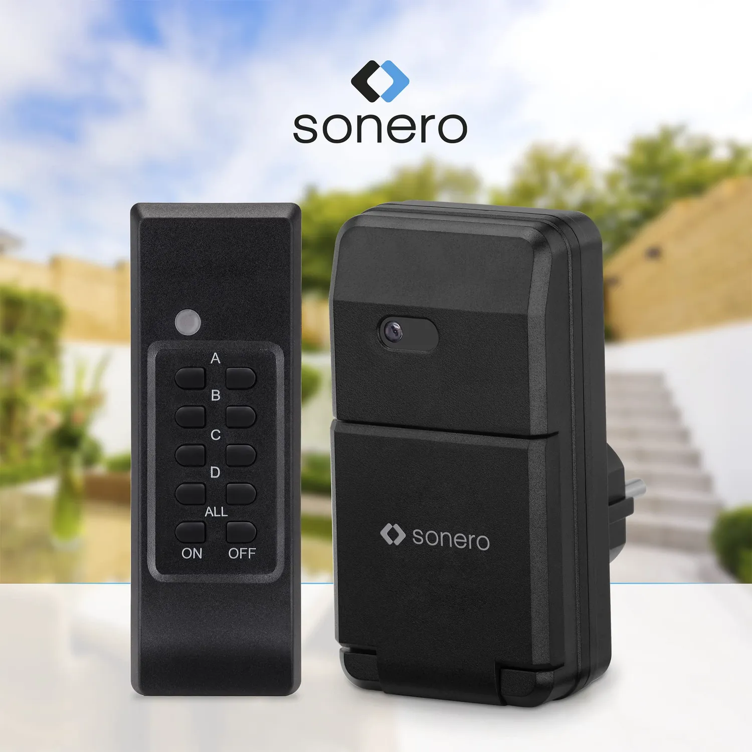 Sonero S-RCS302 Funksteckdosen Set 2er schwarz Outdoor