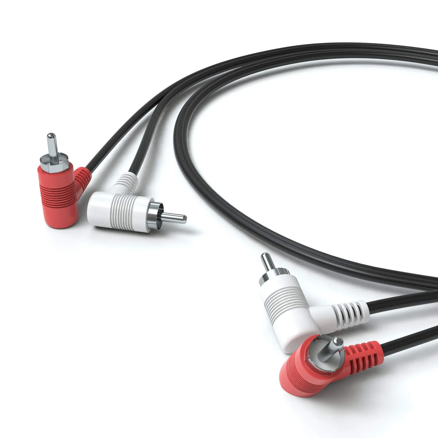 JAMEGA Cinch Kabel gewinkelt 0,5m Stereo Audio